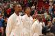 Chris Bosh, Hassan Whiteside and Dwyane Wade