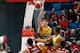 Maccabi Tel Aviv's Croatian player Dragen Bender (C-top) throws the ball during a Winner League match between Maccabi Tel Aviv and Hapoel Jerusalem at the Pais Arena in Jerusalem on March 21, 2016.
Dragan Bender's name is not yet well known beyond hardco