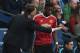 Van Gaal gives Fosu-Mensah instructions.