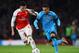 LONDON, ENGLAND - FEBRUARY 23: Neymar of Barcelona holds off the challenge from Alex Oxlade-Chamberlain of Arsenal during the UEFA Champions League round of 16, first leg match between Arsenal FC and FC Barcelona at the Emirates Stadium on February 23, 2
