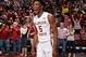 Jan 17, 2016; Tallahassee, FL, USA; Florida State Seminoles guard Malik Beasley (5) reacts as the buzzer sounds after the game against the Virginia Cavaliers at the Donald L. Tucker Center. The Florida State Seminoles upset Virginia 69-62. Mandatory Credi