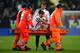 Juventus' defender Martin Caceres from Uruguay leaves the pitch on a stretcher during the Italian Serie A football match Juventus Vs Genoa on February 3, 2016 at the 'Juventus Stadium' in Turin. AFP PHOTO / MARCO BERTORELLO / AFP / MARCO BERTORELLO
