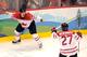 Canadian forward Sidney Crosby (87) and Canadian defence Scott Niedermayer (27)jubilates as their team wins gold against the USA in the Men's Gold Medal Hockey match at the Canada Hockey Place during the XXI Winter Olympic Games in Vancouver, Canada on Fe