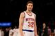 NEW YORK, NY - MARCH 01: Jimmer Fredette #32 of the New York Knicks looks on before he shoots three free throws in the final minutes of the game against the Portland Trail Blazers at Madison Square Garden on March 1, 2016 in New York City.The Portland Tr