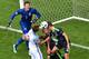Like against Russia, Harry Kane saw little of the ball in the opposition box. On one of the few occasions he did, his header was blocked by Ben Davies' arm.