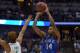 ANAHEIM, CA - MARCH 24: Brandon Ingram #14 of the Duke Blue Devils puts up a shot against Tyler Dorsey #5 of the Oregon Ducks during the West Regional Semifinal of the 2016 NCAA Men's Basketball Tournament at Honda Center on March 24, 2016 in Anaheim, Cal