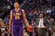 NASHVILLE, TENNESSEE - MARCH 12: Ben Simmons #25 of the LSU Tigers is watched by head coach Johnny Jones during a game against the Texas A&M Aggies in an SEC Basketball Tournament Semifinals game at Bridgestone Arena on March 12, 2016 in Nashville, Tenn