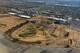 Feb 8, 2016; Inglewood, CA, USA; General aerial view of the Los Angeles Rams stadium under construction on the previous location of the Hollywood Park racetrack that is scheduled to open in 2019. The privately financed stadium by Rams owner Stan Kroenke (