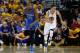 OAKLAND, CA - MAY 18: Kevin Durant #35 of the Oklahoma City Thunder brings the ball upcourt ahead of Stephen Curry #30 of the Golden State Warriors during game two of the Western Conference Finals during the 2016 NBA Playoffs at ORACLE Arena on May 18, 2