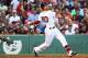 BOSTON, MA - JUNE 21: Mookie Betts #50 of the Boston Red Sox bats in the second inning during the game against the Chicago White Sox at Fenway Park on June 21, 2016 in Boston, Massachusetts. (Photo by Adam Glanzman/Getty Images)