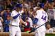 CHICAGO, IL - JUNE 18: Kris Bryant #17 of the Chicago Cubs is congratulated by teammate Anthony Rizzo #44 after hitting a home run against the Pittsburgh Pirates at Wrigley Field on June 18, 2016 in Chicago, Illinois. (Photo by Dylan Buell/Getty Images)