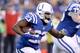 INDIANAPOLIS, IN - JANUARY 03: Frank Gore #23 of the Indianapolis Colts runs with the ball against the Tennessee Titans at Lucas Oil Stadium on January 3, 2016 in Indianapolis, Indiana. (Photo by Andy Lyons/Getty Images)