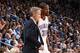 OKLAHOMA CITY, OK - FEBRUARY 27: Head Coach Steve Kerr of the Golden State Warriors talks with Kevin Durant #35 of the Oklahoma City Thunder during the game on February 27, 2016 at Chesapeake Energy Arena in Oklahoma City, Oklahoma. NOTE TO USER: User ex