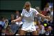3 JUL 1992: STEFFI GRAF OF GERMANY PLAYS A FOREHAND SHOT DURING HER SEMI-FINAL MATCH AGAINST GABRIELLA SABATINI OF ARGENTINA AT THE 1992 WIMBLEDON TENNIS CHAMPIONSHIPS. GRAF WON THE MATCH AND WENT ON TO THE FINAL.