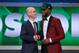 Commissioner Adam Silver and Brown on draft night.