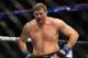 Jan 17, 2016; Boston, MA, USA; Matt Mitrione (blue) looks on between rounds of a heavyweight bout against Travis Browne (not pictured) at UFC Fight Night at the TD Garden. Browne won after three rounds by technical knock-out. Mandatory Credit: Bob DeChi