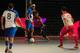 Ronaldhino (2L) from the Goa 5's plays against the Kolkata 5's during their Premier Futsal Football League match in Chennai on July 15, 2016. / AFP / ARUN SANKAR (Photo credit should read ARUN SANKAR/AFP/Getty Images)