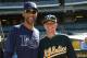 OAKLAND, CA - JULY 25: Oakland Athletics' first round draft pick Sonny Gray stands with Vanderbilt alum David Price #14 of the Tampa Bay Rays prior to the game at the Oakland-Alameda County Coliseum on July 25, 2011 in Oakland, California. The Athletics