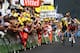 BERN, SWITZERLAND - JULY 20: Richie Porte (R) of Australia and BMC Racing Team ahead of yellow jersey race leader Chris Froome of Great Britain and Team Sky at the finish line during the 184.5km stage seventeen of Le Tour de France from Berne to Finhaut-