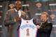 NEW YORK, NY - JULY 08: Amar'e Stoudemire #1 of the New York Knicks poses with Madison Square Garden Chairman James Dolan for a photo on July 8, 2010 at Madison Square Garden in New York City. NOTE TO USER: User expressly acknowledges and agrees that, by