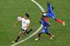 Germany's midfielder Leroy Sane (L) vies for the ball with France's midfielder Paul Pogba (C) and France's midfielder N'Golo Kante during the Euro 2016 semi-final football match between Germany and France at the Stade Velodrome in Marseille on July 7, 201