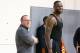 OAKLAND, CA - JUNE 12: General Manager David Griffin chats with LeBron James #23 of the Cleveland Cavaliers during practice and media availability as part of the 2016 NBA Finals on June 12, 2016 at Oakland Convention Center in Oakland, California. NOTE T