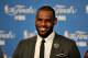 CLEVELAND, OH - JUNE 16: LeBron James #23 of the Cleveland Cavaliers addresses the media following the game against the Golden State Warriors in Game Six of the 2016 NBA Finals on June 16, 2016 at The Quicken Loans Arena in Cleveland, Ohio. NOTE TO USER: