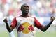 Jul 24, 2016; Harrison, NJ, USA; New York Red Bulls Ronald Zubar (23) celebrates after defeating New York City FC at Red Bull Arena. Mandatory Credit: Adam Hunger-USA TODAY Sports