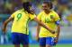 RIO DE JANEIRO, BRAZIL - AUGUST 03: Marta of Brazil (10) celebrates with Andressa Alves as she scores their second goal during the Women's Group E first round match between Brazil and China PR during the Rio 2016 Olympic Games at the Olympic Stadium on A