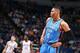 MINNEAPOLIS, MN - JANUARY 27: Russell Westbrook #0 of the Oklahoma City Thunder looks on against the Minnesota Timberwolves on January 27, 2016 at Target Center in Minneapolis, Minnesota. NOTE TO USER: User expressly acknowledges and agrees that, by dow