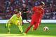 LONDON, ENGLAND - AUGUST 06: Roberto Firmino of Liverpool takes on Marc-Andre ter Stegen of Barcelona during the International Champions Cup match between Liverpool and Barcelona at Wembley Stadium on August 6, 2016 in London, England. (Photo by Michael