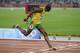 Bolt's long stride is key to his success.