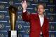 SCOTTSDALE, AZ - JANUARY 12: Head Coach Nick Saban of the Alabama Crimson Tide pose with the College Football Playoff National Championship Trophy during the MVP Press Conference after winning the College Football Playoff National Championship at the JW M