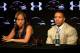 OWINGS MILLS, MD - MAY 23: Running back Ray Rice of the Baltimore Ravens addresses a news conference with his wife Janay at the Ravens training center on May 23, 2014 in Owings Mills, Maryland. Rice spoke publicly for the first time since facing felony a