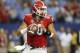 Sep 3, 2016; Atlanta, GA, USA; Georgia Bulldogs quarterback Jacob Eason (10) throws against the North Carolina Tar Heels during the third quarter of the 2016 Chick-Fil-A Kickoff game at Georgia Dome. Mandatory Credit: Brett Davis-USA TODAY Sports