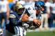 PITTSBURGH, PA - SEPTEMBER 03: Ejuan Price #5 of the Pittsburgh Panthers sacks Zack Bednarczyk #14 of the Villanova Wildcats during the game on September 3, 2016 at Heinz Field in Pittsburgh, Pennsylvania. (Photo by Justin K. Aller/Getty Images)