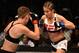ATLANTA, GA - JULY 30: (R-L) Karolina Kowalkiewicz circles Rose Namajunas in their women's strawweight bout during the UFC 201 event on July 30, 2016 at Philips Arena in Atlanta, Georgia. (Photo by Jeff Bottari/Zuffa LLC/Zuffa LLC via Getty Images)