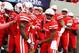 HOUSTON, TX - SEPTEMBER 03: Greg Ward Jr. #1 of the Houston Cougars takes the field for warmups with his teammates prior to the start of their game against the Oklahoma Sooners during the Advocare Texas Kickoff on September 3, 2016 in Houston, Texas. (P