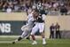 EAST LANSING, MI - SEPTEMBER 02: Tyler O'Connor #7 of the Michigan State Spartans drops back to pass during a game against the Furman Paladins at Spartan Stadium on September 2, 2016 in East Lansing, Michigan. Michigan State won the game 28-13. (Photo