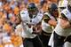 Sep 1, 2016; Knoxville, TN, USA; Appalachian State Mountaineers running back Marcus Cox (14) runs the ball during the first half against the Tennessee Volunteers at Neyland Stadium. Tennessee won 20-13. Mandatory Credit: Randy Sartin-USA TODAY Sports