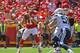KANSAS CITY, MO - SEPTEMBER 11: Quarterback Alex Smith #11 of the Kansas City Chiefs drops back to pass against the San Diego Chargers during the second half on September 11, 2016 at Arrowhead Stadium in Kansas City, Missouri. (Photo by Peter G. Aiken/G