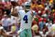 LANDOVER, MD - SEPTEMBER 18: Quarterback Dak Prescott #4 of the Dallas Cowboys passes against the Washington Redskins in the first quarter at FedExField on September 18, 2016 in Landover, Maryland. (Photo by Matt Hazlett/Getty Images)