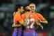 SWANSEA, WALES - SEPTEMBER 21: Gael Clichy of Manchester City celebrates scoring his sides first goal with team mates during the EFL Cup Third Round match between Swansea City and Manchester City at the Liberty Stadium on September 21, 2016 in Swansea,