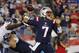 Sep 22, 2016; Foxborough, MA, USA; New England Patriots quarterback Jacoby Brissett (7) throws under pressure from Houston Texans defensive end Jadeveon Clowney (90) during the first half at Gillette Stadium. Mandatory Credit: Winslow Townson-USA TODAY S