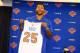 NEW YORK, NY - JUNE 24: Derrick Rose is introduced at a press conference as the newest member of the New York Knicks on June 24, 2016 in New York, NY. NOTE TO USER: User expressly acknowledges and agrees that, by downloading and/or using this Photograph,