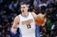 Mar 8, 2016; Denver, CO, USA; Denver Nuggets center Nikola Jokic (15) dribbles the ball up court in the second quarter against the New York Knicks at the Pepsi Center. Mandatory Credit: Isaiah J. Downing-USA TODAY Sports