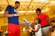 BATON ROUGE, LA - AUGUST 31: Anthony Davis #23 of the New Orleans Pelicans participates in a community outreach initiative which had players spend time with residents that have been displaced from widespread flooding regions if Louisiana on August 31, 20