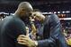 NEW ORLEANS, LA - APRIL 08: Anthony Davis #23 of the New Orleans Pelicans embraces Kobe Bryant #24 of the Los Angeles Lakers following a game at the Smoothie King Center on April 8, 2016 in New Orleans, Louisiana. NOTE TO USER: User expressly acknowledge