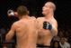 Dan Henderson connects with a knockout punch to Michael Bisping at UFC 100.