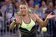 Maria Sharapova hits a forehand during a charity event in Las Vegas.